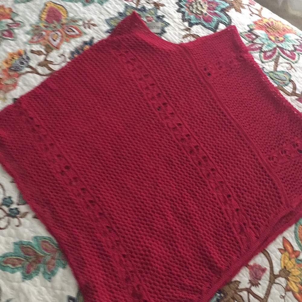 Chico’s pink embroidered poncho